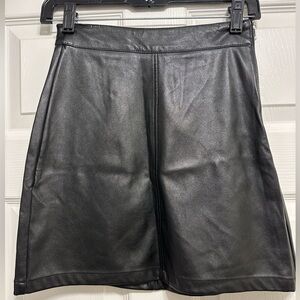 Black faux leather skirt